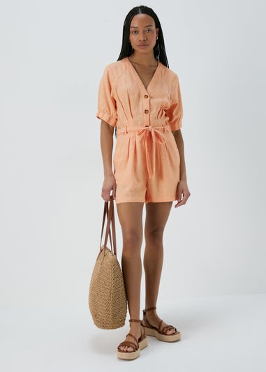 Apricot Linen Playsuit