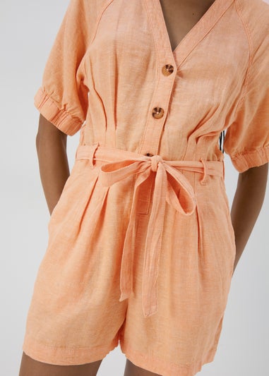 Apricot Linen Playsuit