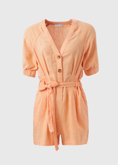 Apricot Linen Playsuit