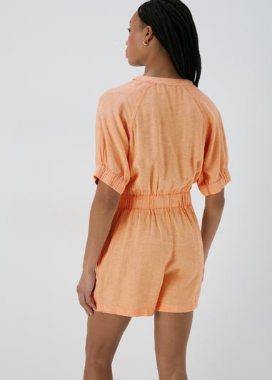 Apricot Linen Playsuit