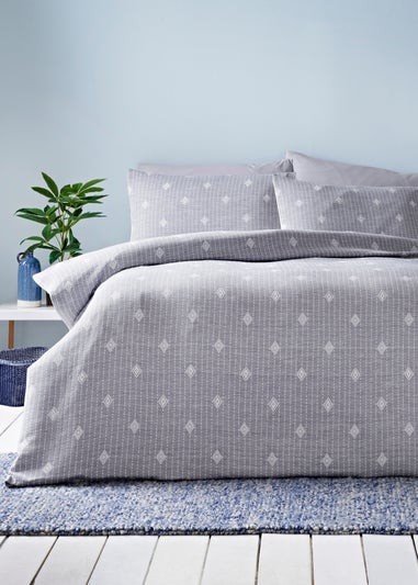 Blue Tile Stitch Duvet