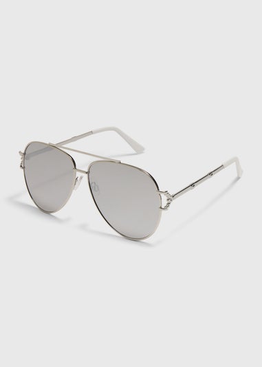 Papaya Silver Aviator Sunglasses