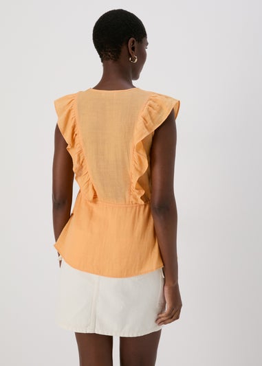 Peach Ruffle Blouse