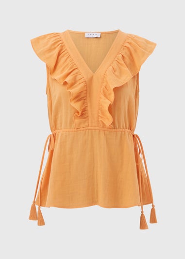 Peach Ruffle Blouse