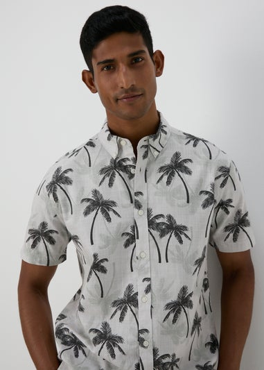 White Palm Print Shirt