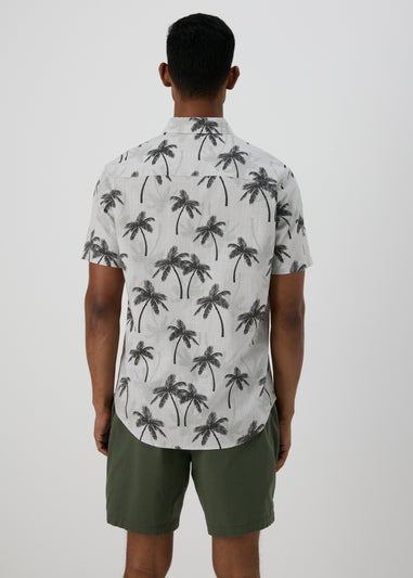 White Palm Print Shirt