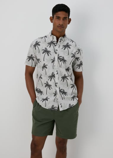 White Palm Print Shirt