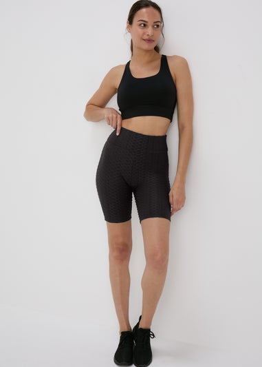 Souluxe Black Ruched Shorts