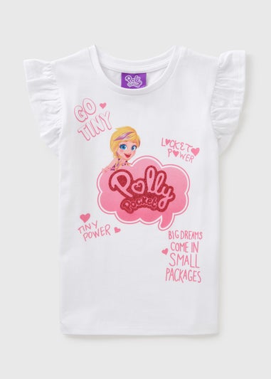 Girls White Polly Pocket T-Shirt (1-7yrs)