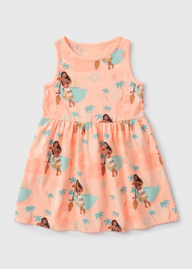 Disney Girls Pink Moana Sleeveless Dress (1-7yrs)