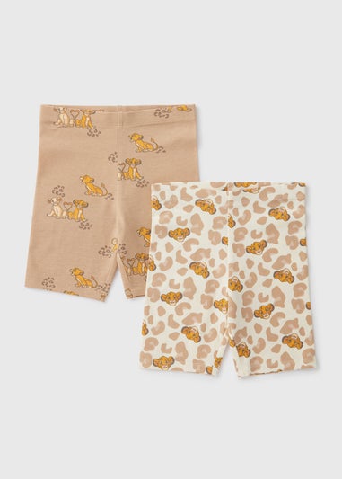 Disney Girls 2 Pack Pink Simba Shorts (1-7yrs)