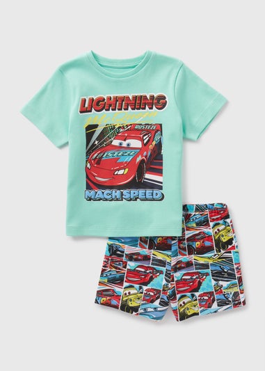 Disney Kids Green Cars Pyjama Top & Shorts Set (1-7yrs)
