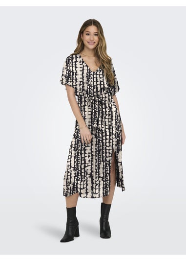 JDY Black & White Star Life String Midi Dress