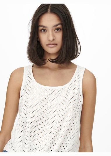 JDY White Carla Cathinka Knot Top