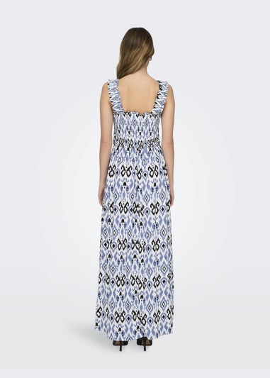 JDY Blue Print Smock Maxi Dress