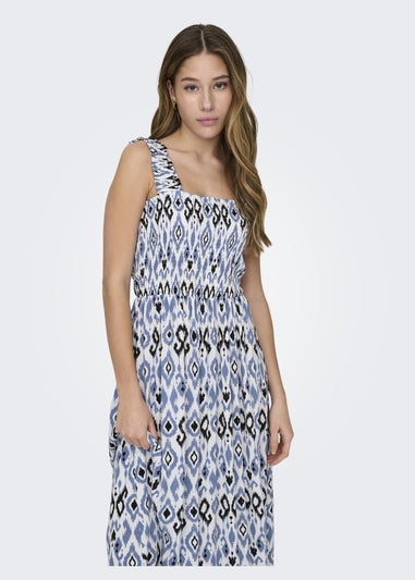 JDY Blue Print Smock Maxi Dress