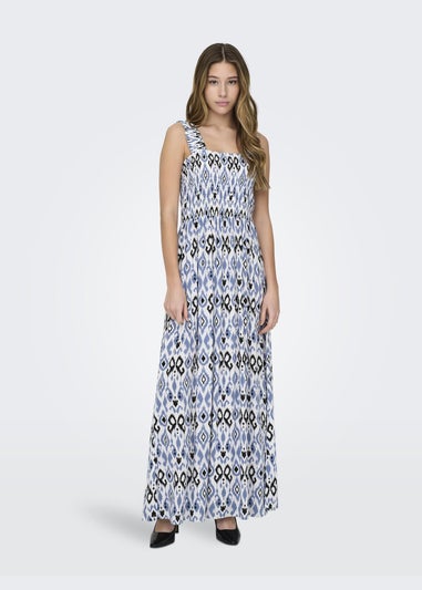 JDY Blue Print Smock Maxi Dress