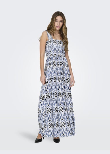 JDY Blue Print Smock Maxi Dress