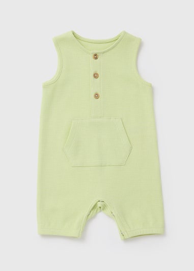 Baby Lime Waffle Romper (Newborn-18mths)