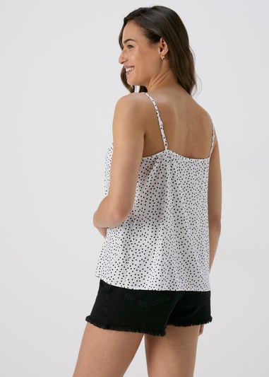 White Polka Dot Cami Top