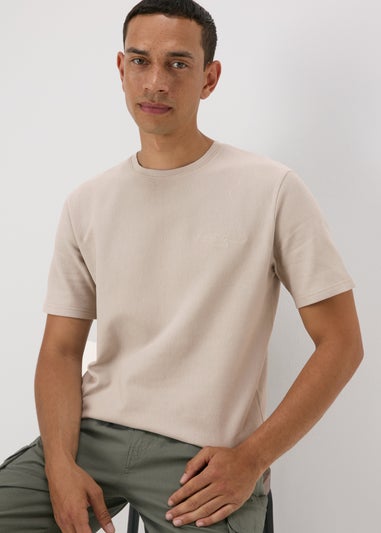 Beige Ribbed T-Shirt