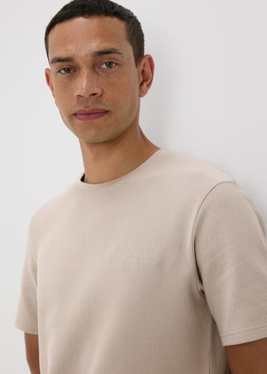 Beige Ribbed T-Shirt