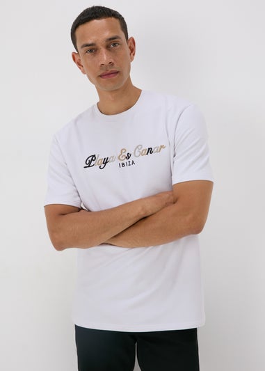 White Ibiza Embroidered T-Shirt