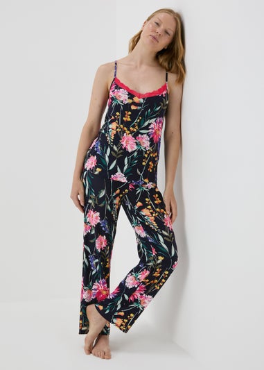 Navy Floral Cami Top & Trousers