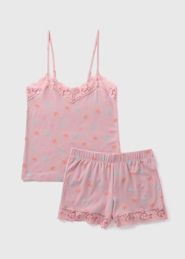 Pink Pointelle Cami Pyjama Set
