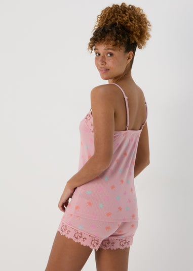 Pink Pointelle Cami Pyjama Set