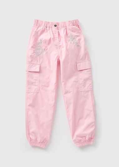 Girls Light Pink Embellished Cargo Trousers (1-7yrs)