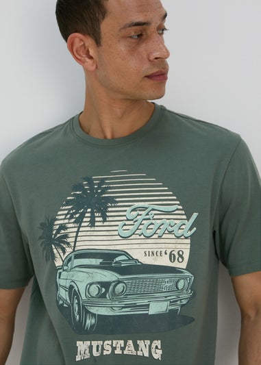 Pine Silver Mustang Print T-Shirt