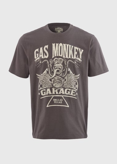 Charcoal Gas Monkey Printed T-Shirt