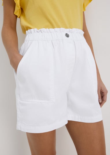 White Paperbag Shorts