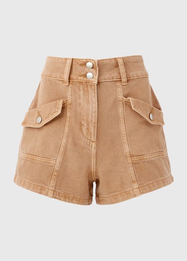 Tobacco Utility Denim Shorts