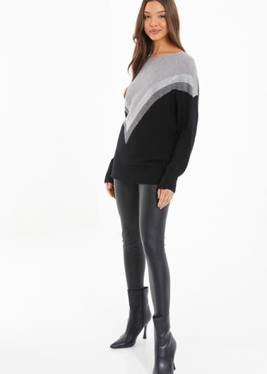 Quiz Black Knitted Embellished Jumper