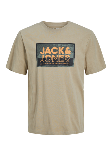 Jack & Jones Boys Beige Crew Neck T-Shirt (8-16yrs)
