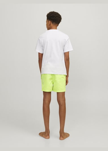 Jack & Jones Boys Green Double Logo Swim Shorts (8-16yrs)