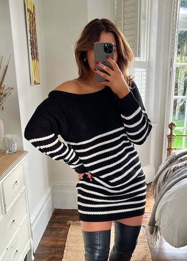 In The Style Black Stripe Dress