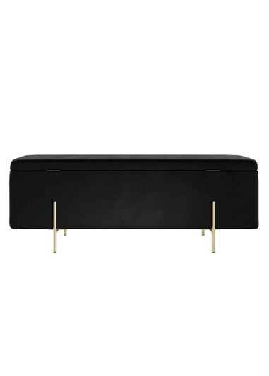 LPD Furniture Lola Storage Ottoman Black (460x435x1150mm)