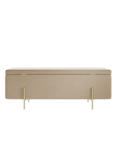 LPD Furniture Lola Storage Ottoman Beige (460x435x1150mm)