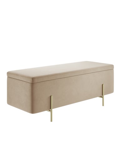 LPD Furniture Lola Storage Ottoman Beige (460x435x1150mm)