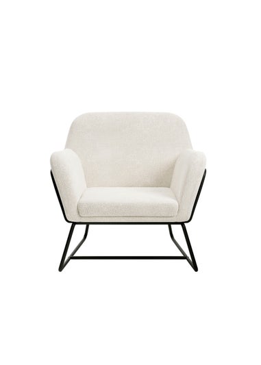 LPD Furniture Charles Armchair Ivory Boucle (765x660x755mm)