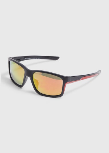 Orange Mirror Lens Sport Sunglasses