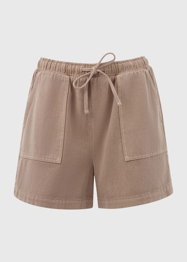 Beige Jogger Shorts