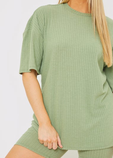 In The Style Sage Ribbed Oversized T-Shirt