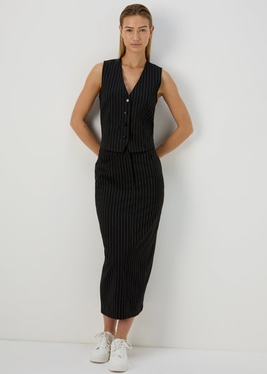 Black Pinstripe Waistcoat