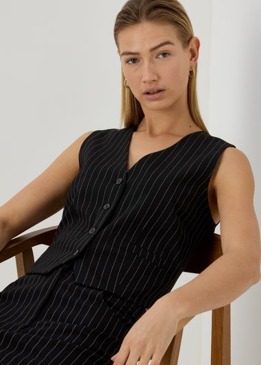 Black Pinstripe Waistcoat