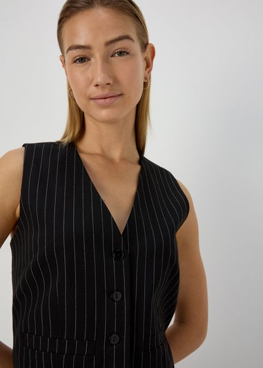 Black Pinstripe Waistcoat