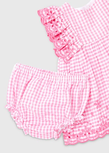 Baby Pink Gingham Frill Dress & Knickers Set (Newborn-23mths)